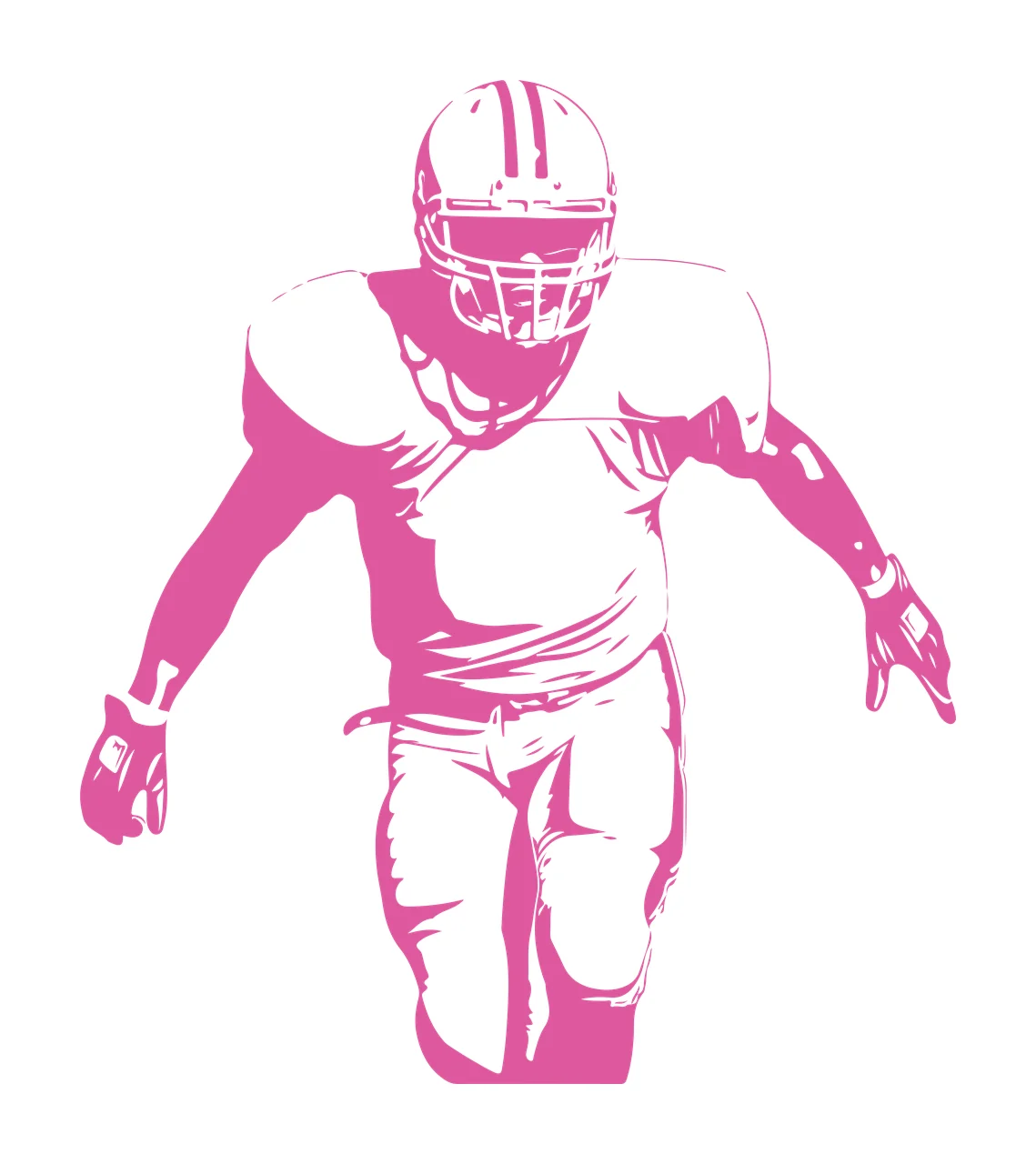 Football American Player In Action Pose standing helmet jersey