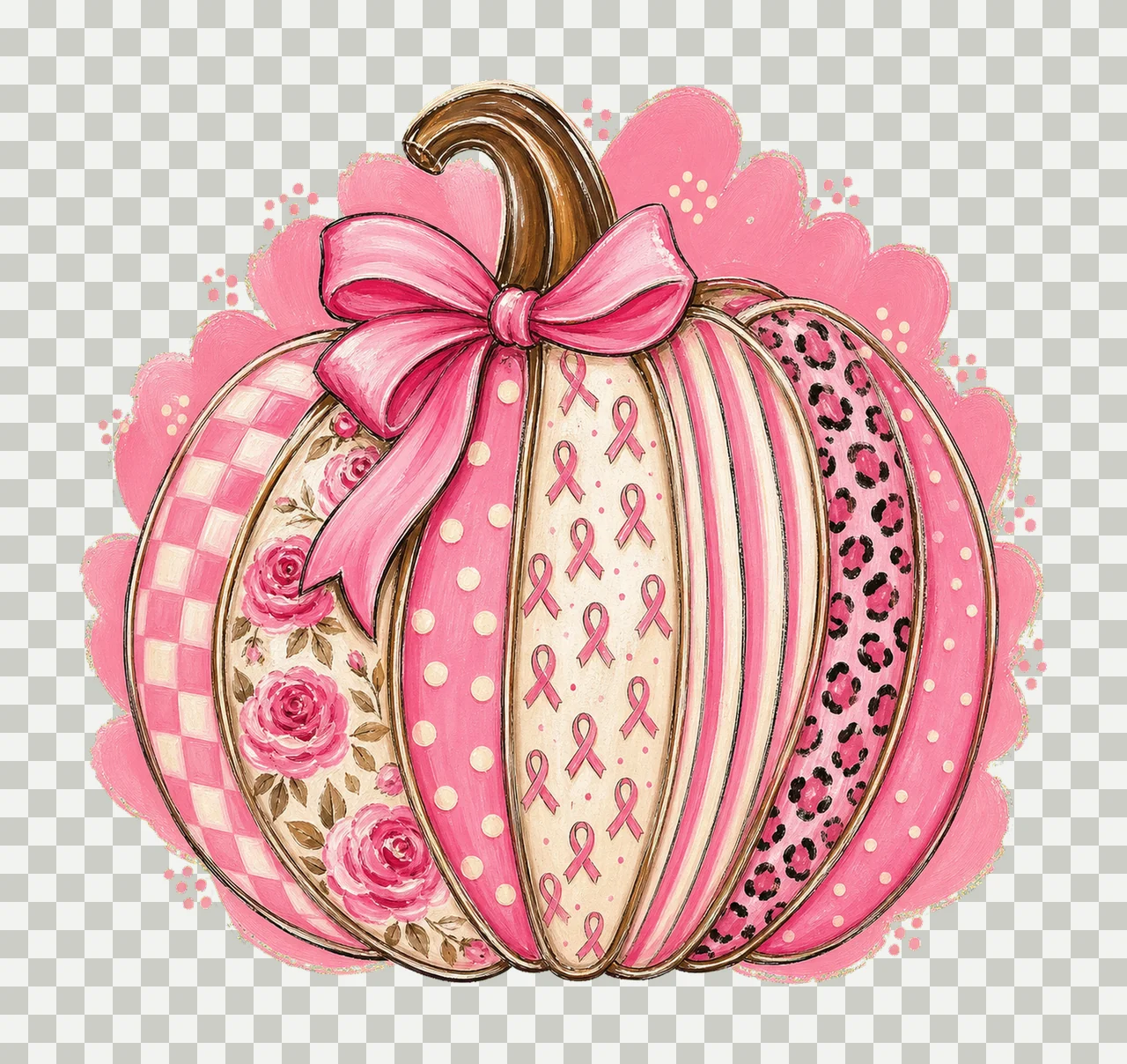 Breast Cancer Pumpkin Coquette Retro Breast Variation D transparency and detail preview thumbnail