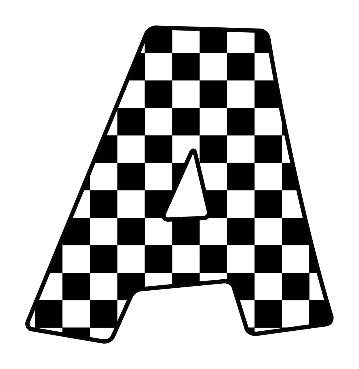 Can Glass Wrap A Letter With Checkerboard Pattern