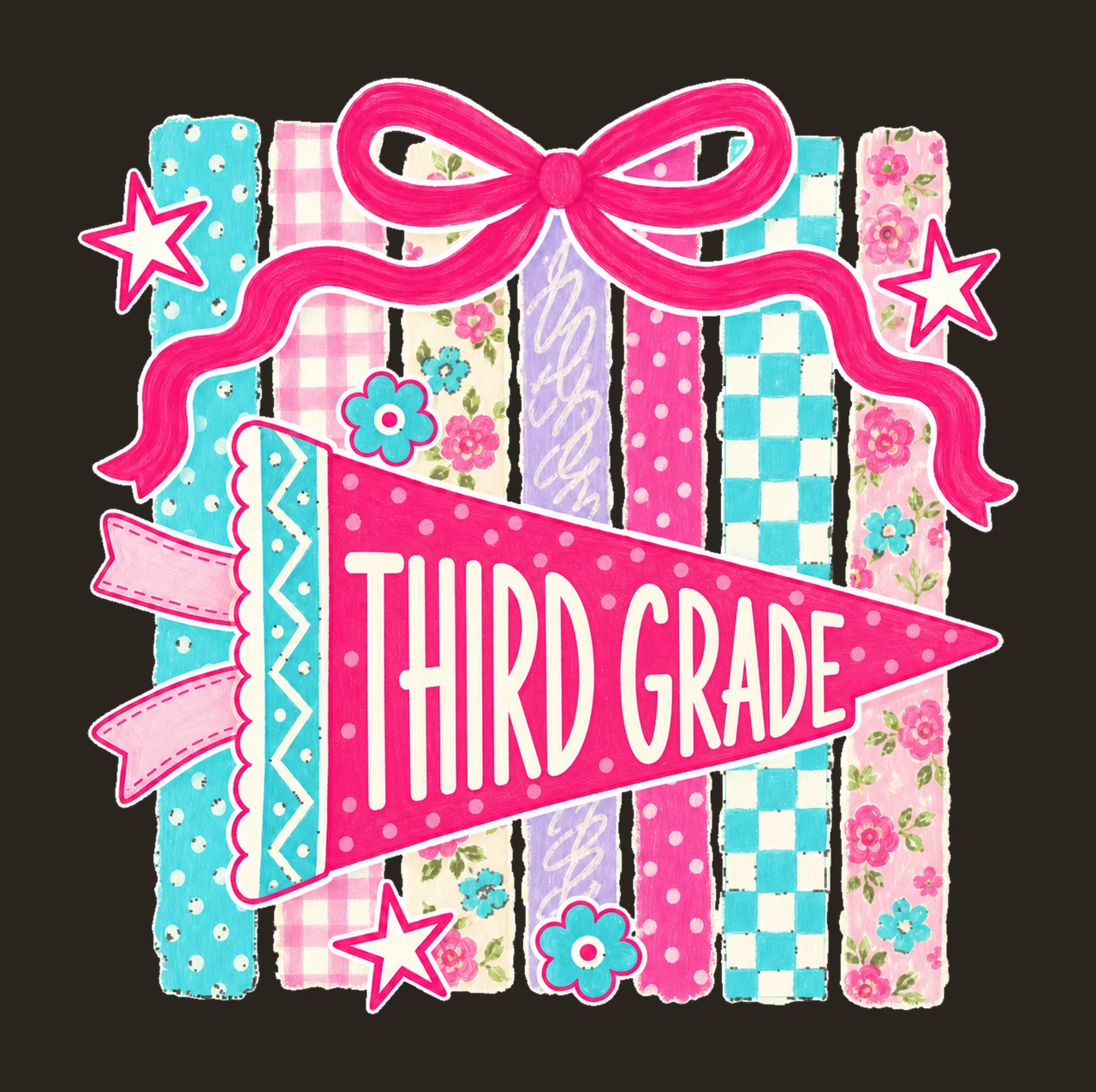 retro pennant 05 third grade sublimation instant shirt contrast preview thumbnail