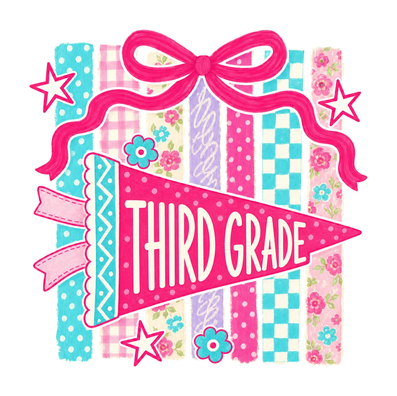 retro pennant 05 third grade sublimation instant shirt