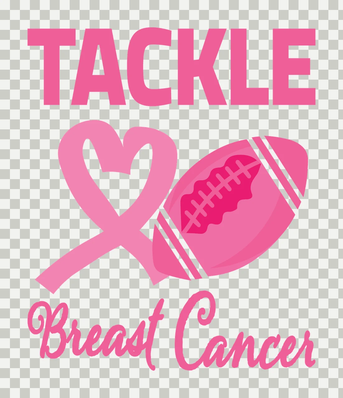 Tackle Breast Cancer Ribbon And Ball awareness symbol logo transparency and detail preview thumbnail