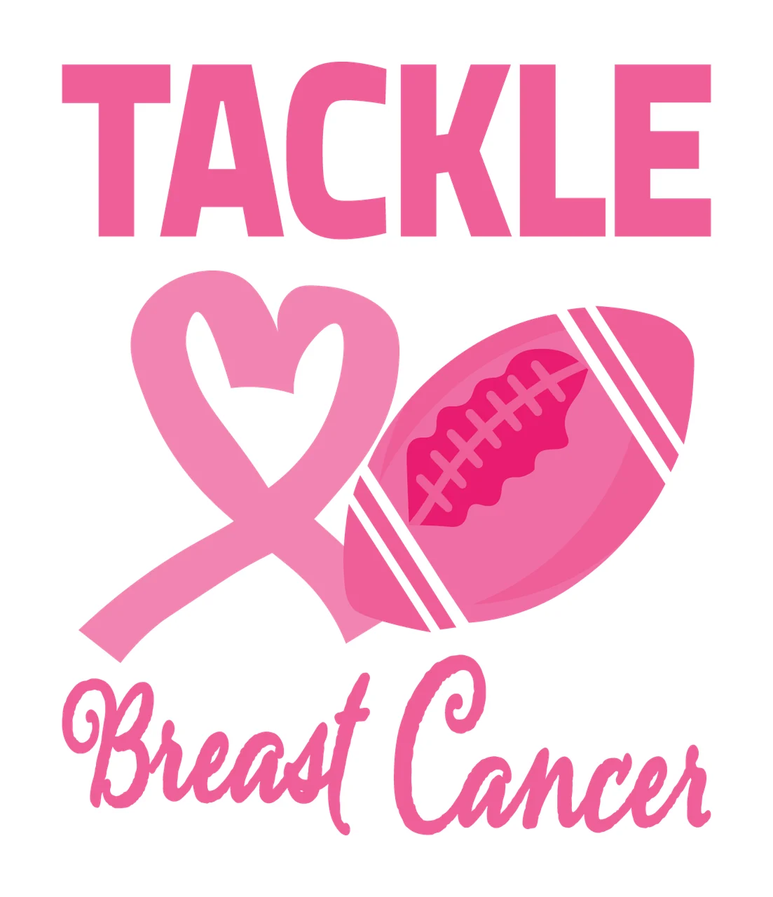 Tackle Breast Cancer Ribbon And Ball awareness symbol logo