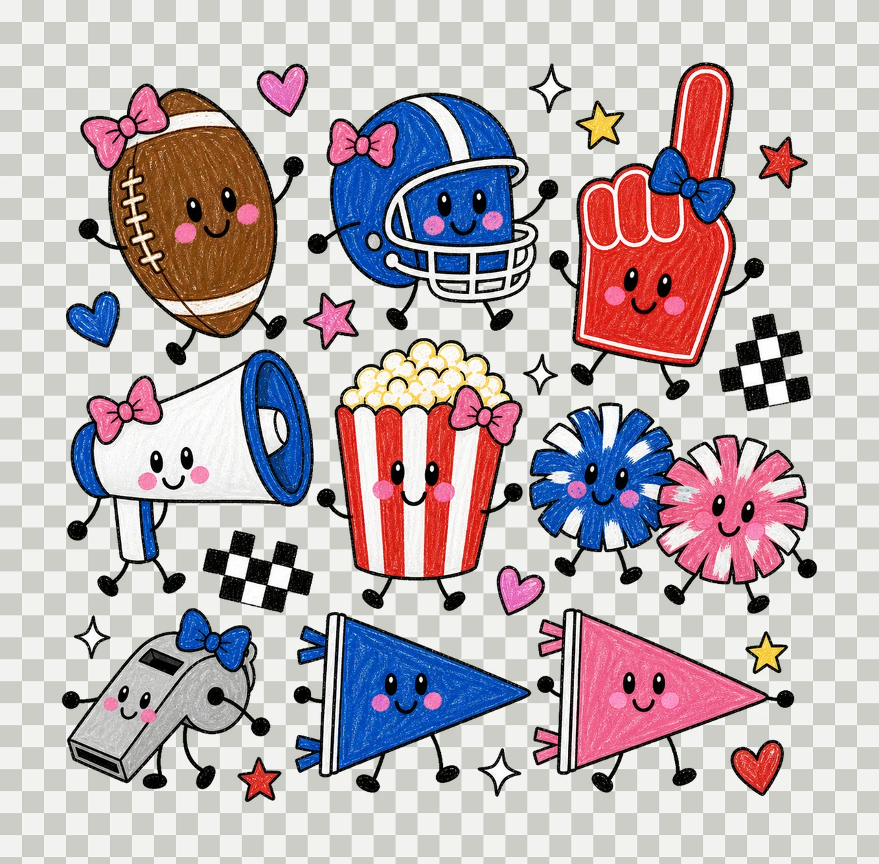 football game day 02 preppy checker sublimation instant transparency and detail preview thumbnail