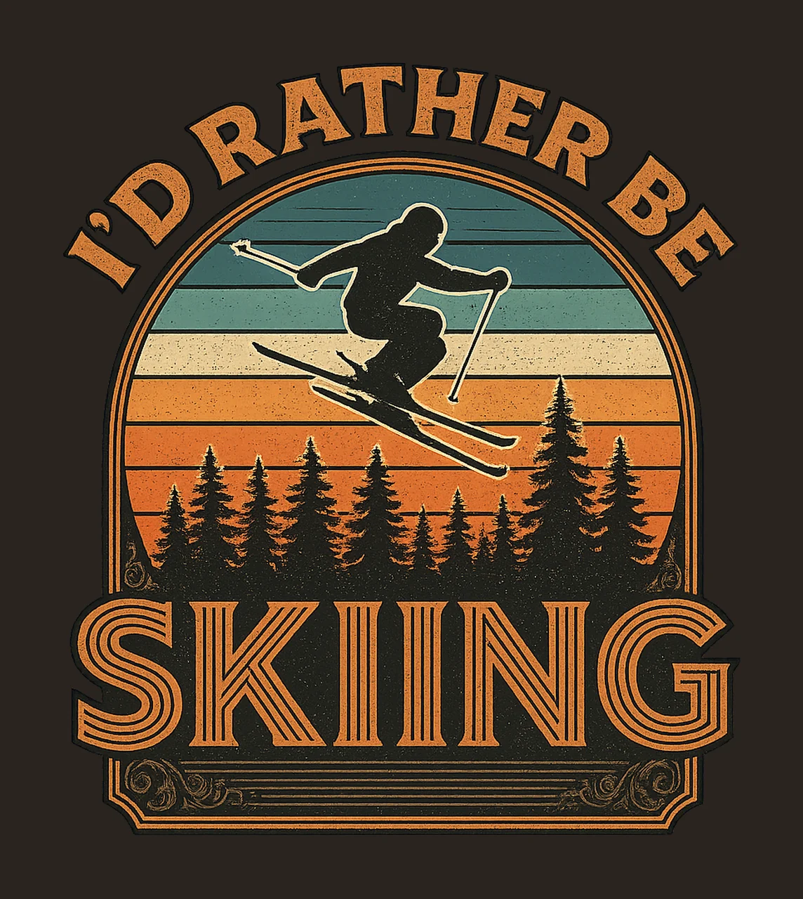 Id Rather Be Skiing Winter Sports Skiing Artwork Sublimation contrast preview thumbnail