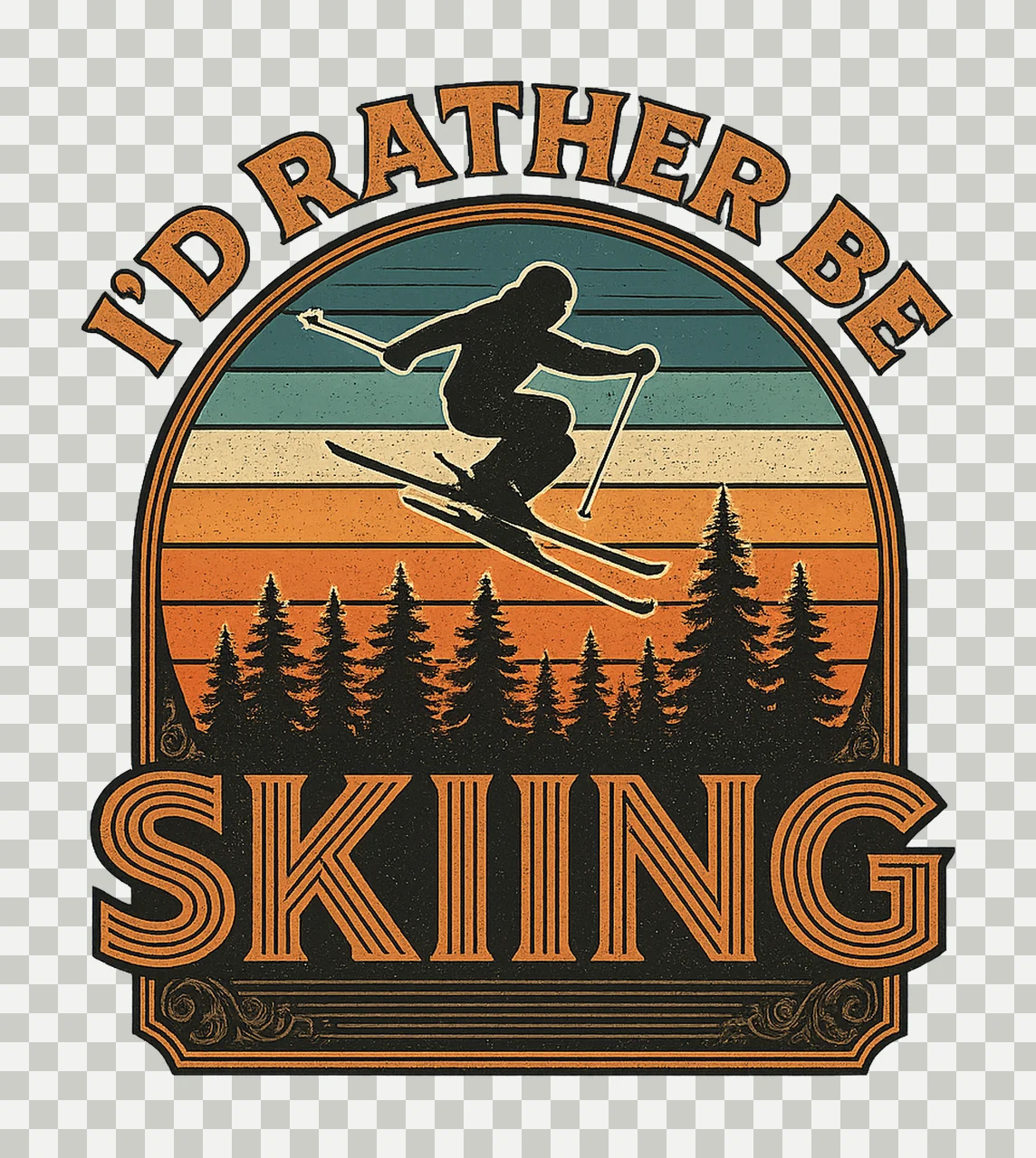 Id Rather Be Skiing Winter Sports Skiing Artwork Sublimation transparency and detail preview thumbnail