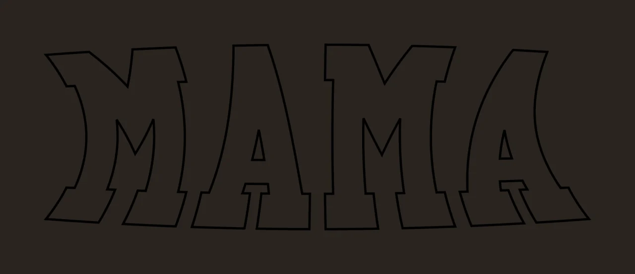 Mama Text Spelling With Letters And Outlines contrast preview thumbnail