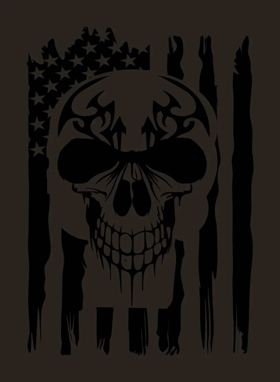 Skull Tribal Flag Vertical Design patterns black and white graphic contrast preview thumbnail