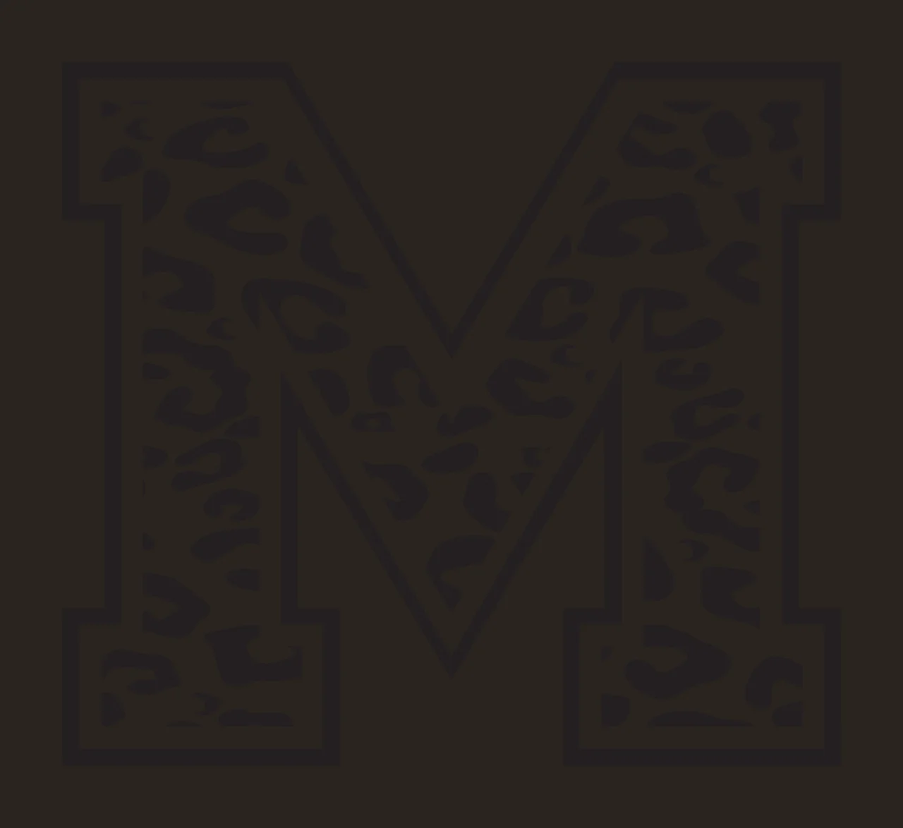 Black Varsity Half Font Leopard Character 03 print animal cheetah contrast preview thumbnail