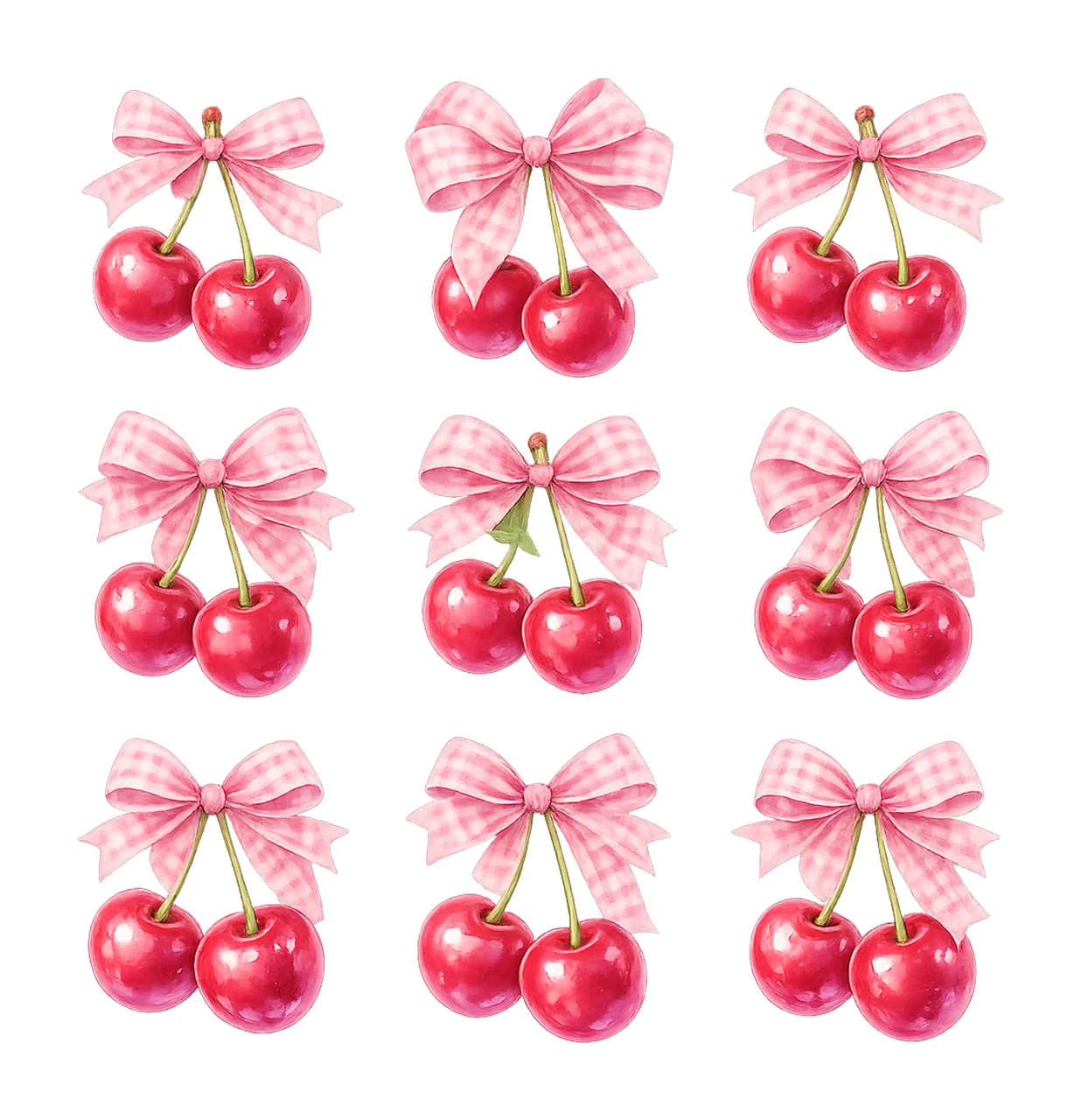 Trendy Cherry Valentines Day Aesthetic Pink Coquette Bow