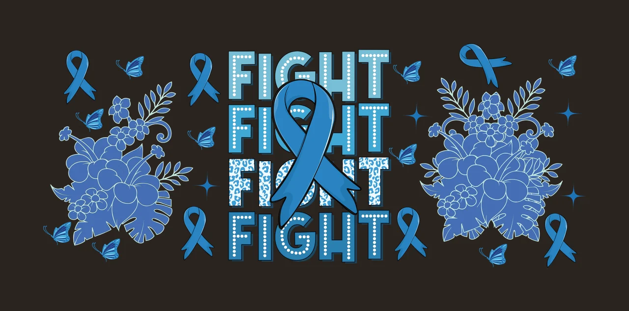 Can Glass Wrap Fight Awareness Ribbon Floral Illustration ornament contrast preview thumbnail