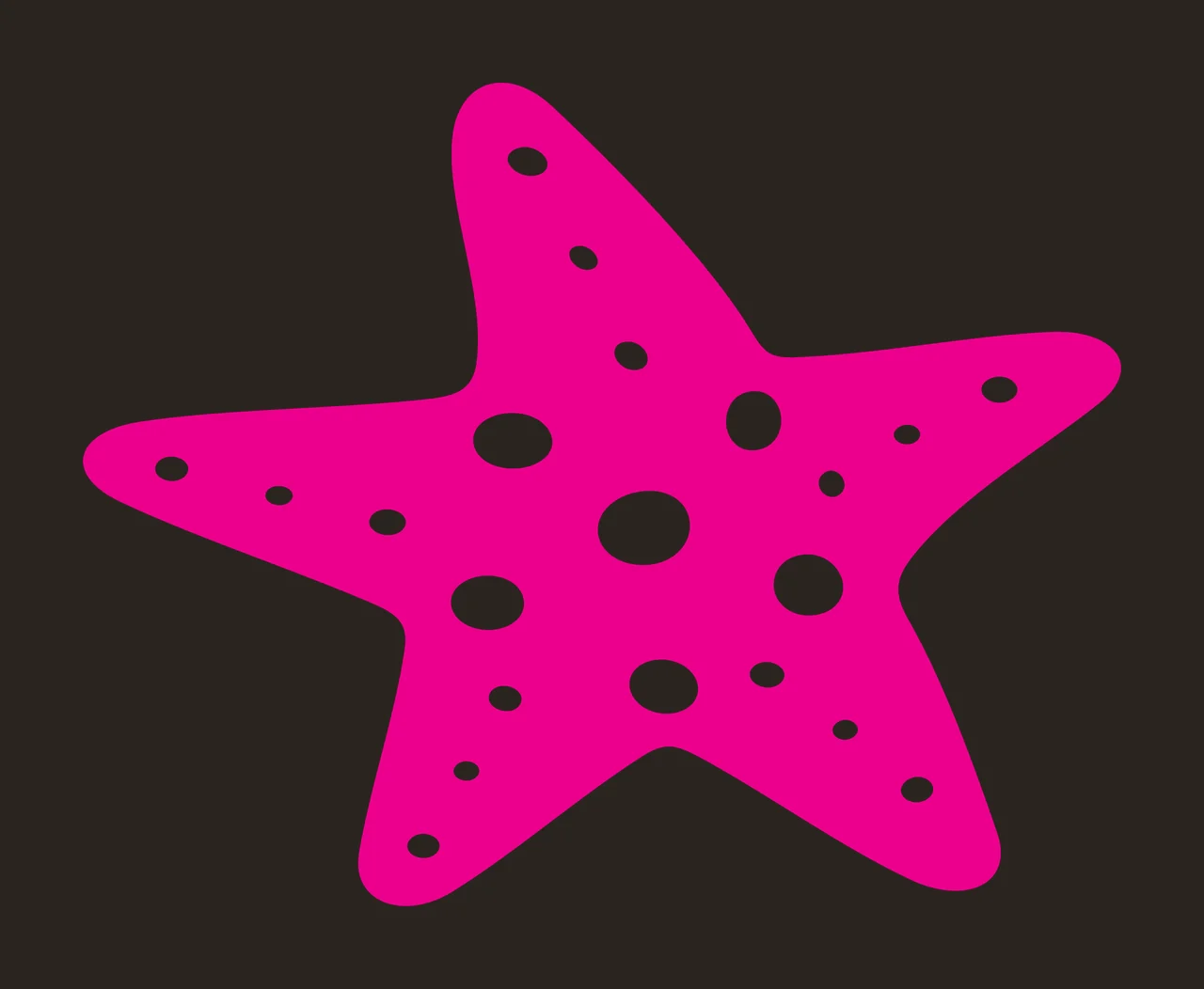 Sea Animal Solid Black Five Pointed Starfish Shape star circles contrast preview thumbnail