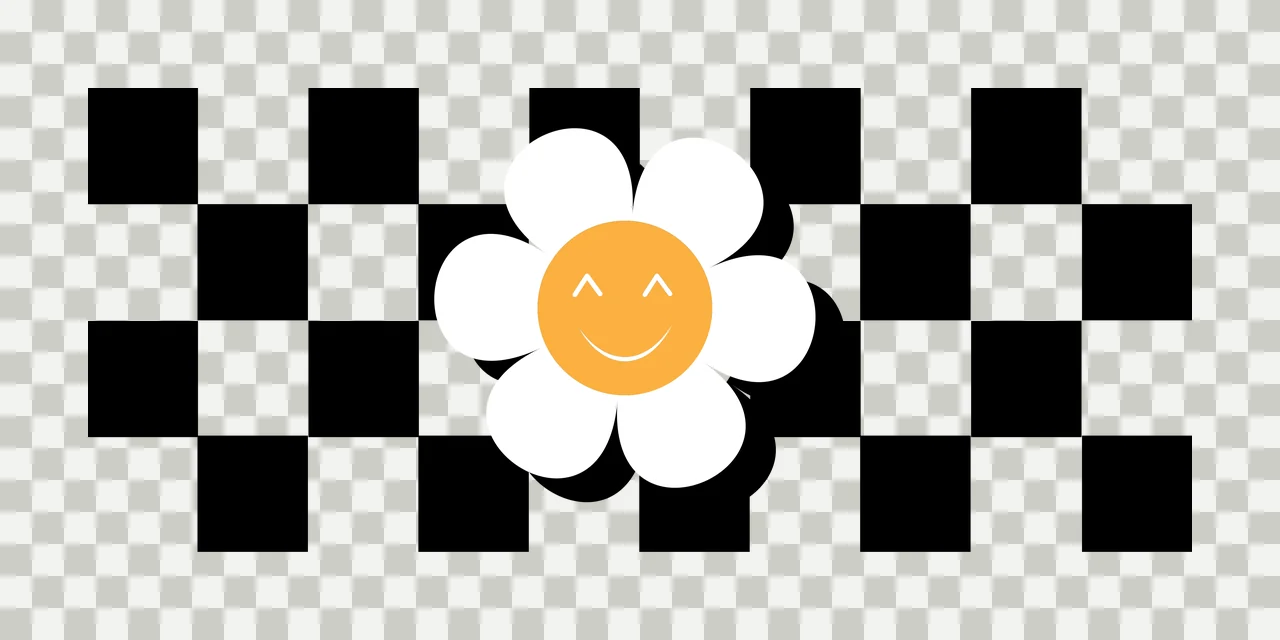 Can Glass Wrap Floral Silhouette On Checkered Band flower centered transparency and detail preview thumbnail