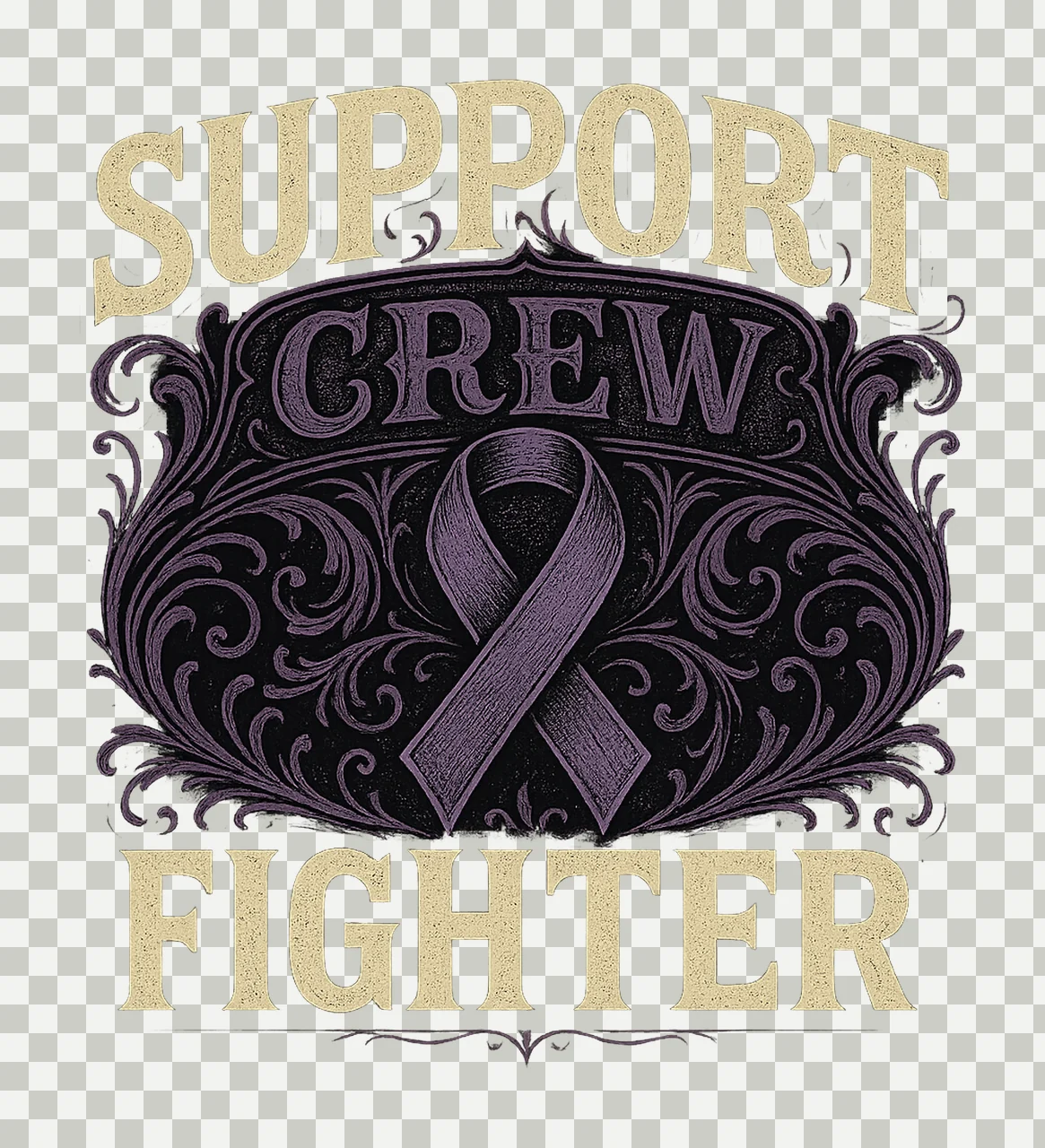 Alzheimer Awareness Purple Ribbon Custom Disease Shirt transparency and detail preview thumbnail
