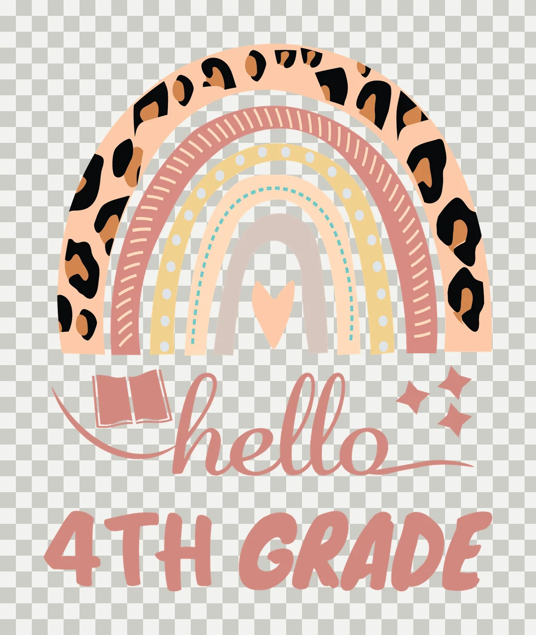 School Rainbow Book Star heart stars black white education transparency and detail preview thumbnail