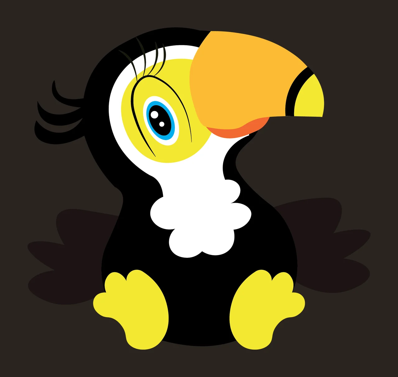 Head Silhouette Of A Bird With Large Curved facing beak feathers contrast preview thumbnail