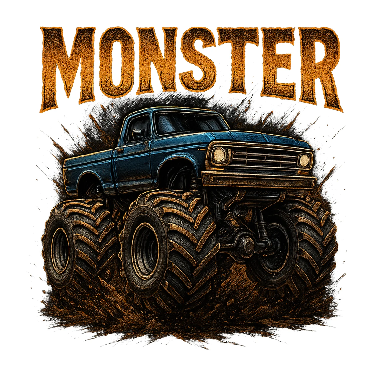 Monster Truck Colorful Offroad Car Sublimation Design