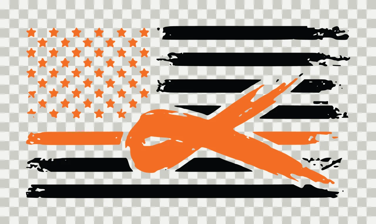 Awareness American Flag With Ribbon Silhouette positioned over transparency and detail preview thumbnail