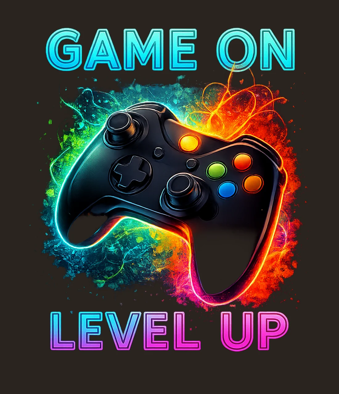 Game On Level Up Gamer Controller Sublimation Design Gaming contrast preview thumbnail