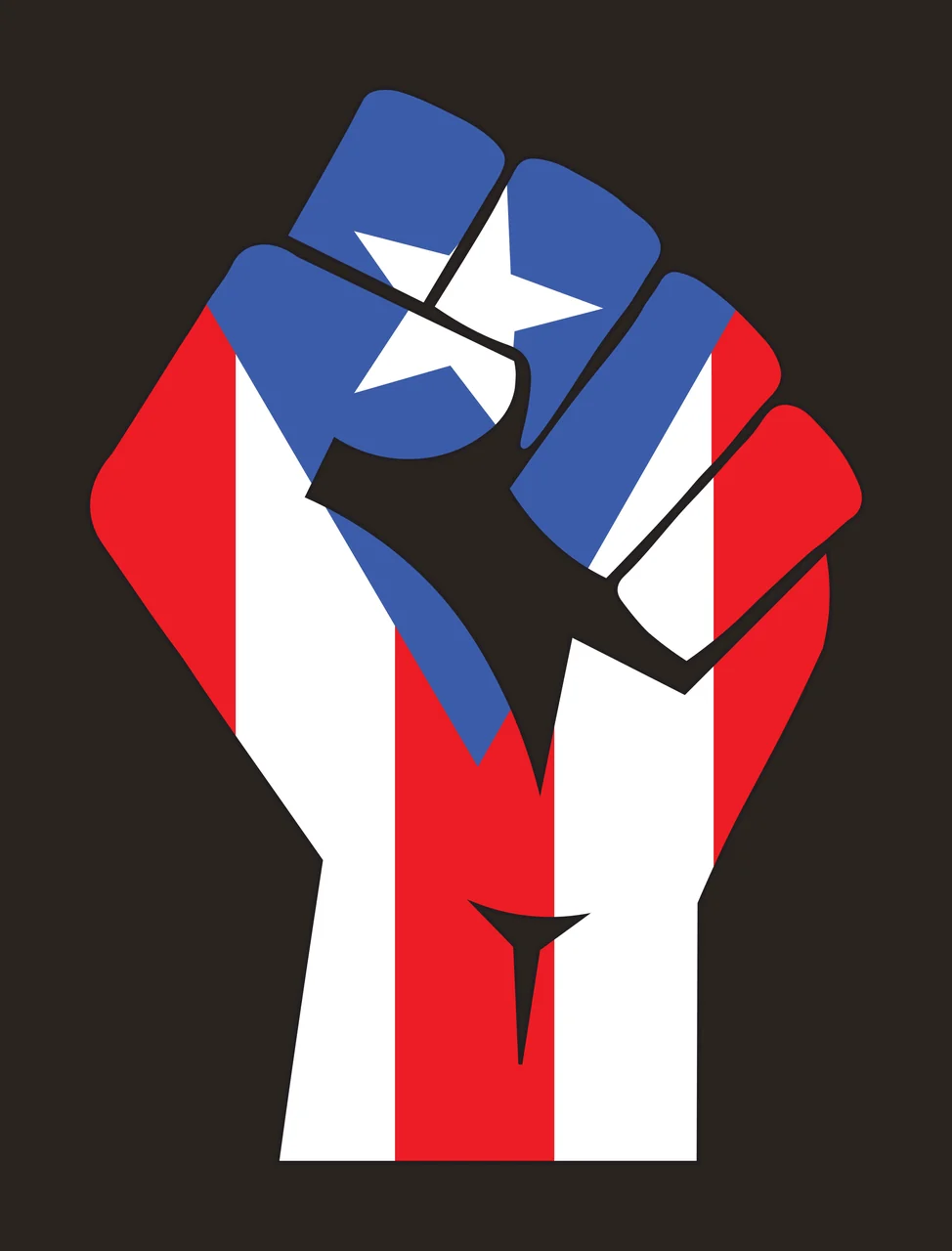 Raised Fist Solid Black Silhouette arm hand upward gesture contrast preview thumbnail