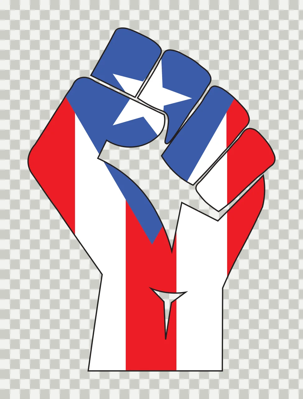 Raised Fist Solid Black Silhouette arm hand upward gesture transparency and detail preview thumbnail