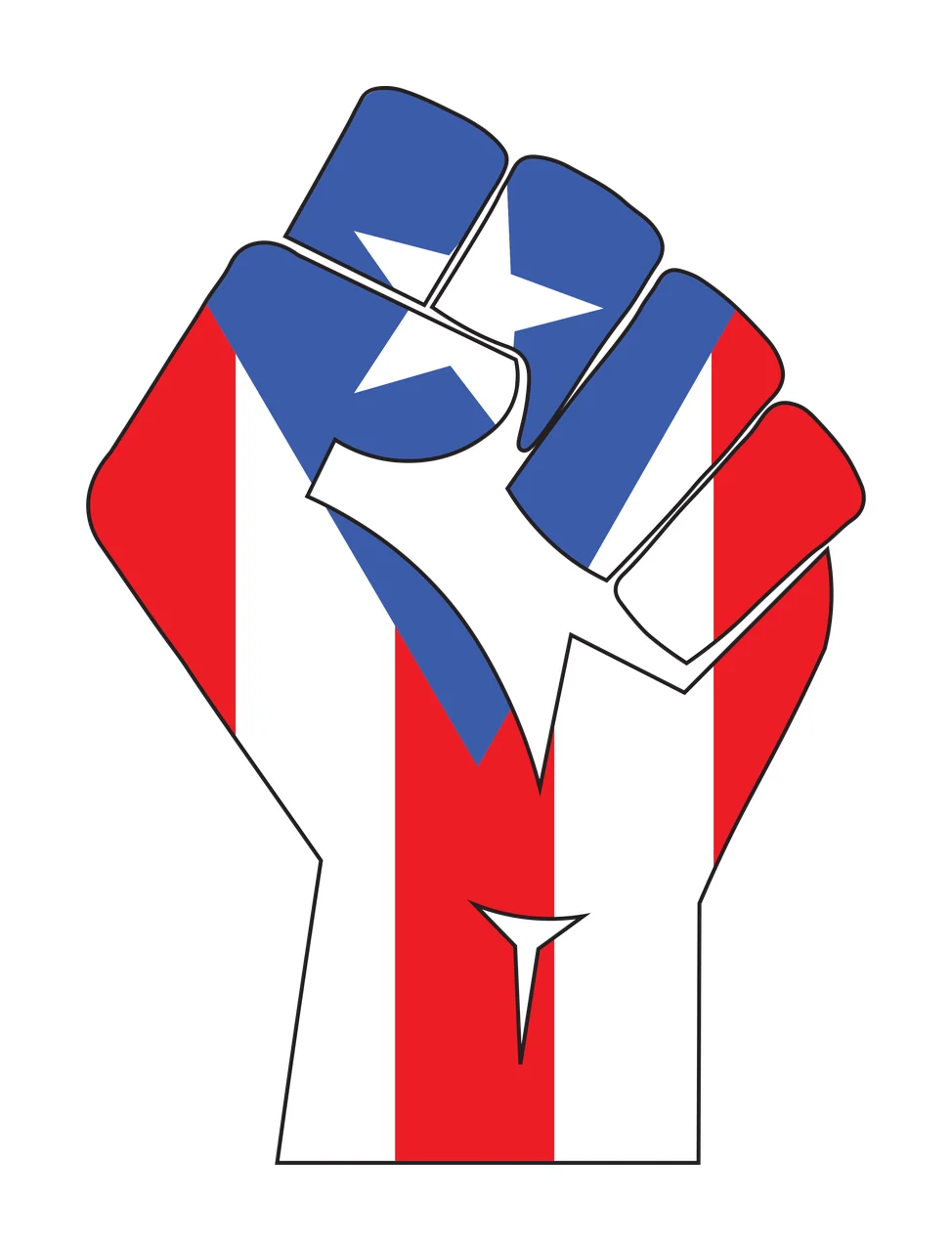 Raised Fist Solid Black Silhouette arm hand upward gesture