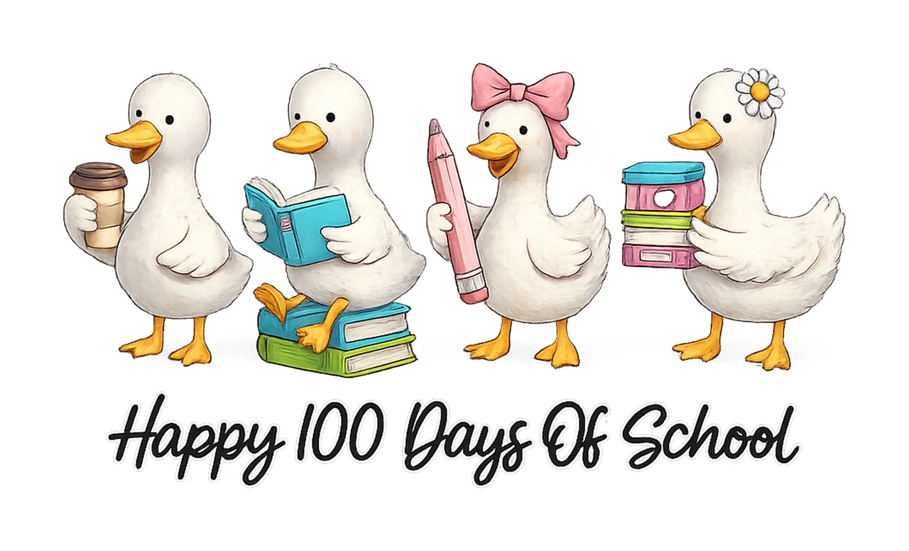 Funny Goose 100 Days Of School Preppy Teacher Design Book