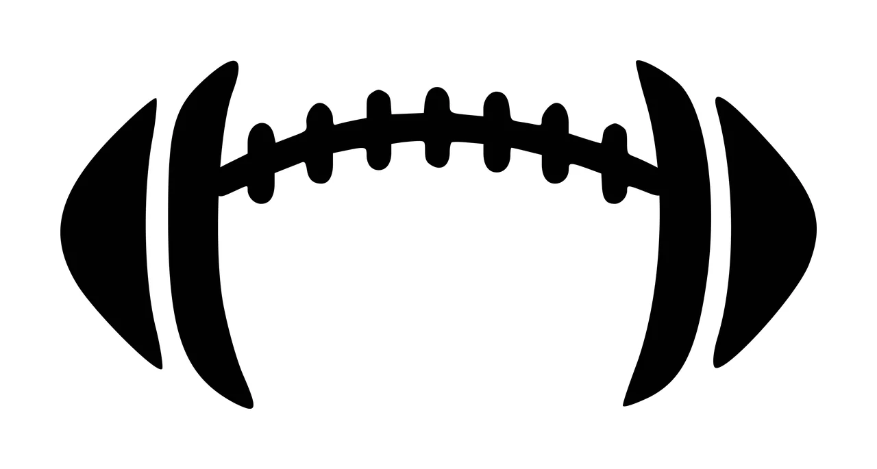 Football Black Silhouette Of An American With Curved laces