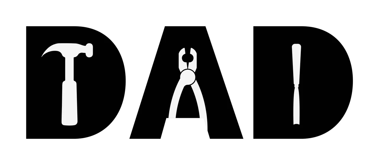 Dad Bold Sans Serif Typography Spelling The Word letters black