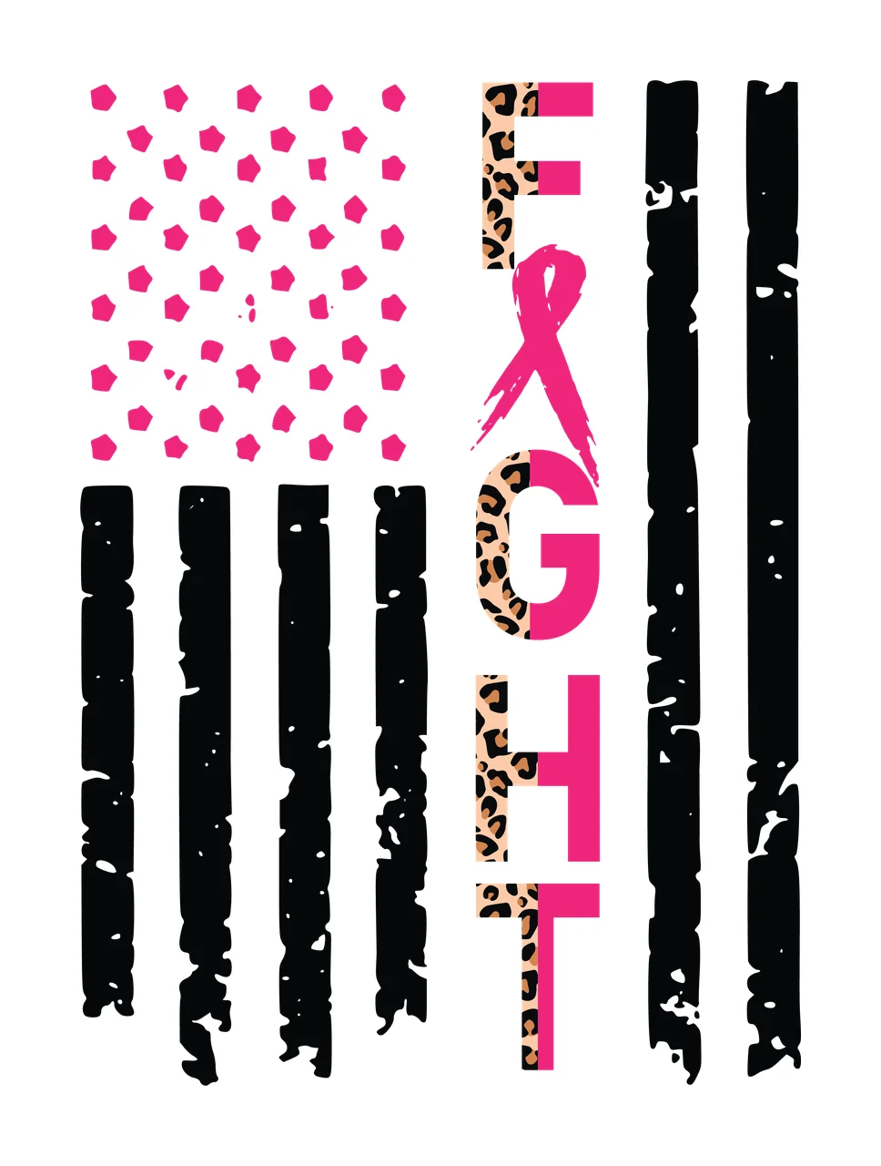 Flag Fight Typography With Distressed Design stripes stars