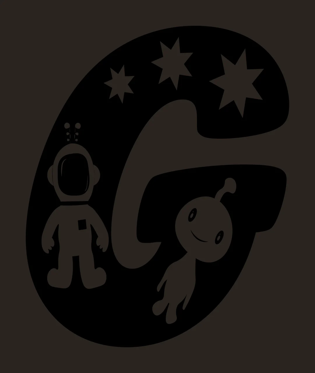 Space G Letter With Astronaut contrast preview thumbnail