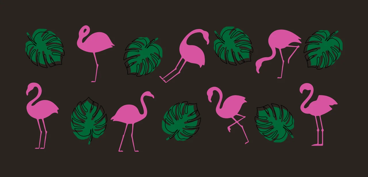 Can Glass Wrap Flamingos And Tropical Leaves Collection standing contrast preview thumbnail