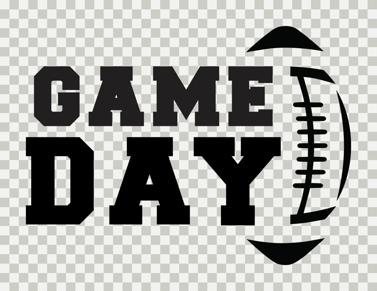 Game Day Football And Text Graphic Logo transparency and detail preview thumbnail