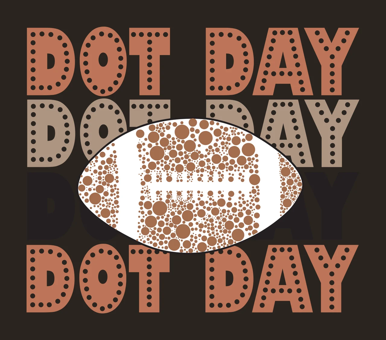 Dot Day Text With Center Blockage oval dots black white letters contrast preview thumbnail
