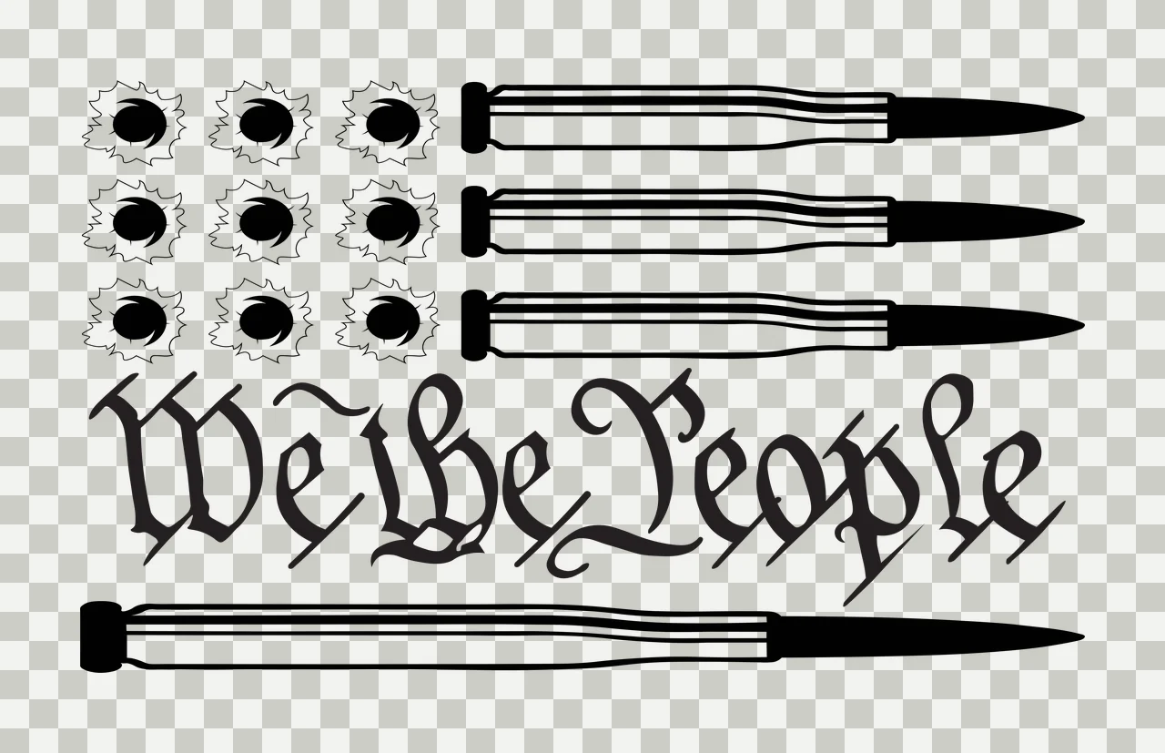 We The People Text With Ammunition bullets bullet holes monochrome transparency and detail preview thumbnail