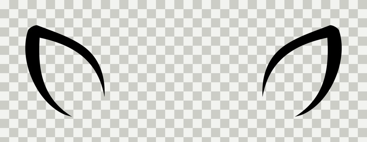 Pair Of Pointed Symmetrical Curved Shapes Resembling Animal ears transparency and detail preview thumbnail