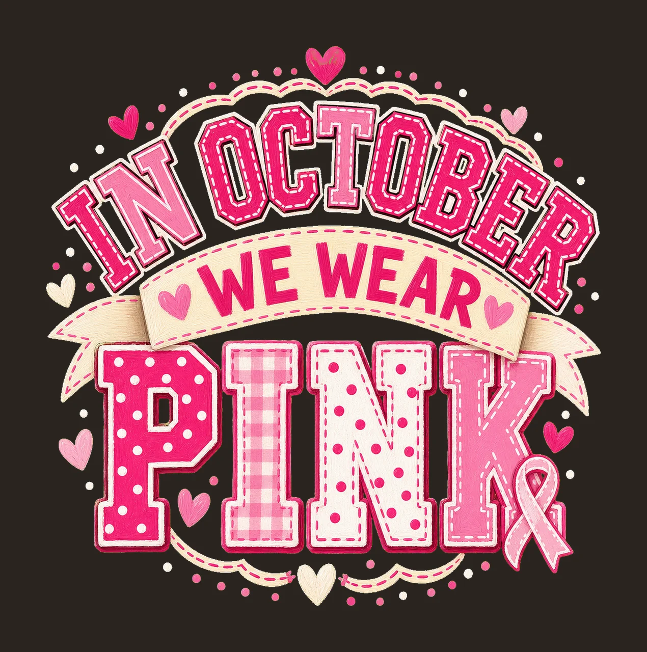 In October We Wear Pink Breast Cancer Awareness Variation C contrast preview thumbnail