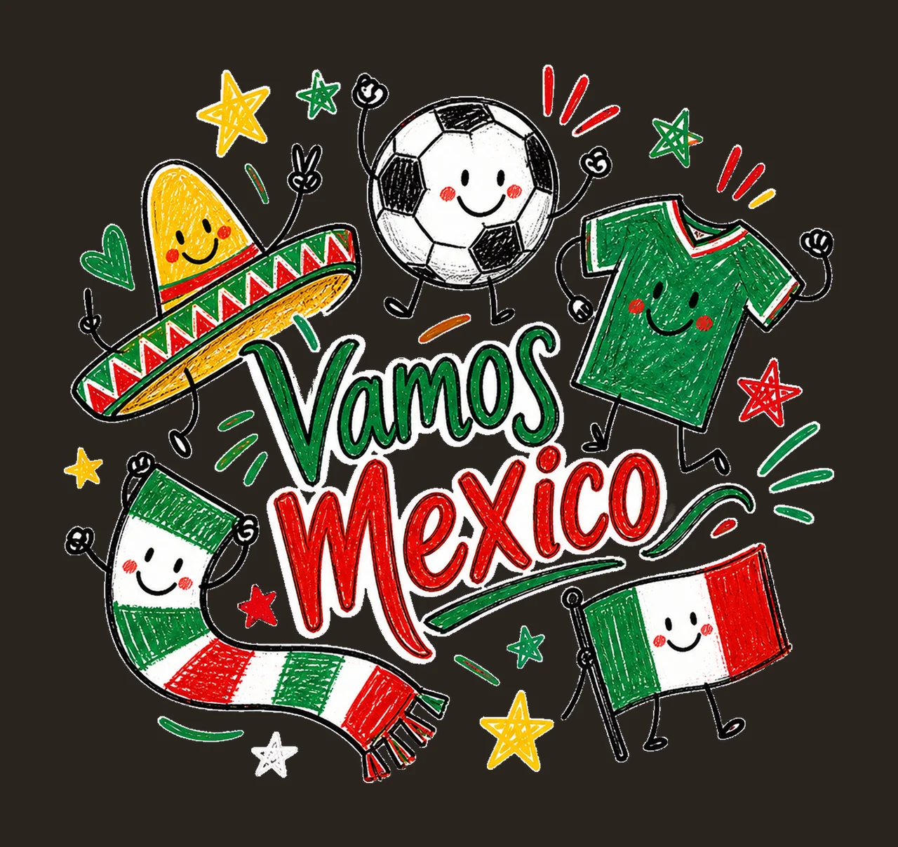 Mexico Soccer Doodle Fan sublimation instant Variation A contrast preview thumbnail