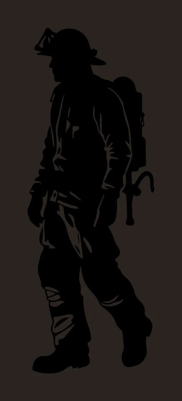 Can Glass Wrap Firefighter Silhouette Walking In Gear contrast preview thumbnail