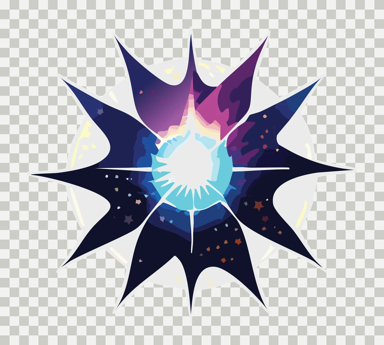Black Spiky Circular Shattered Glass Frame shape shattering transparency and detail preview thumbnail