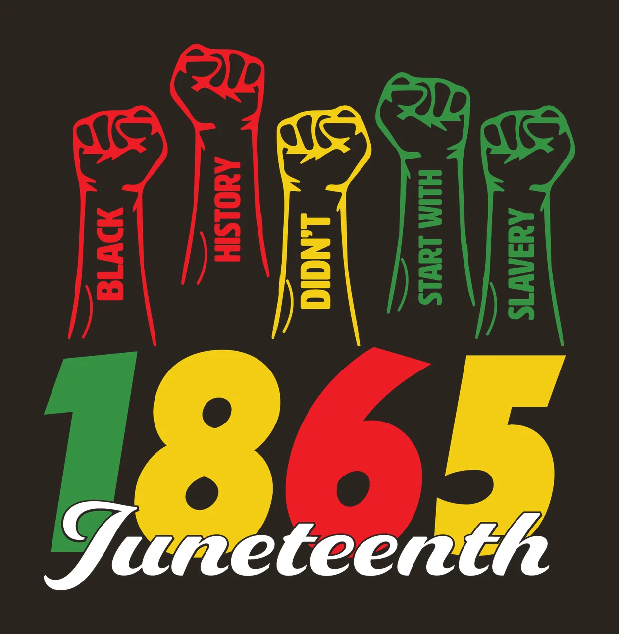 Black Fists And Date Raised holding arms numbers typography contrast preview thumbnail
