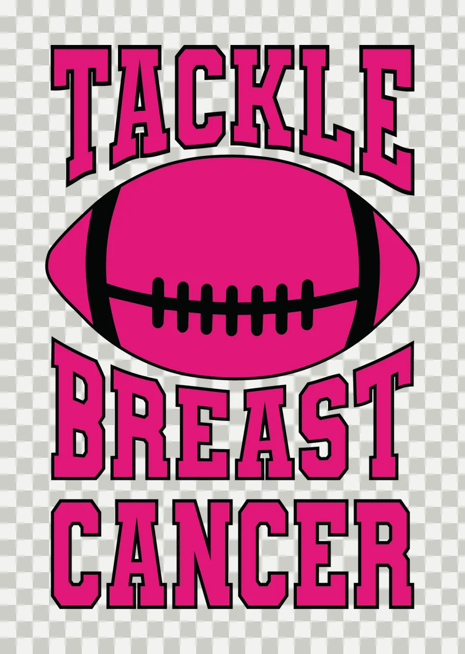 Tackle Breast Cancer Text With Football American minimalist graphic transparency and detail preview thumbnail