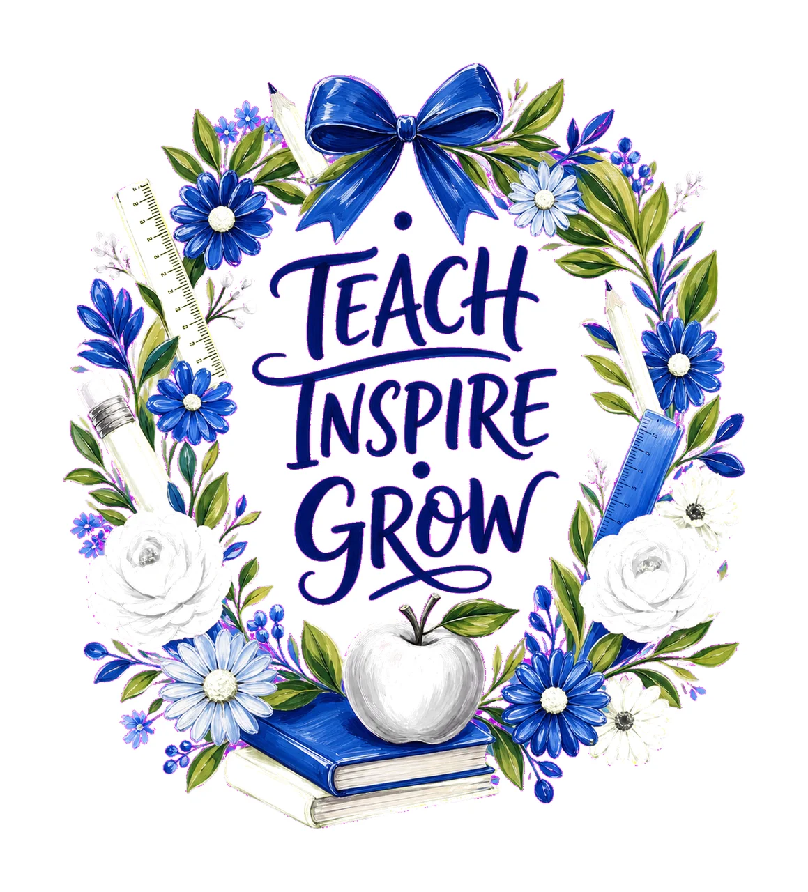 Floral Teacher Pencil Coquette Back To School Variation C