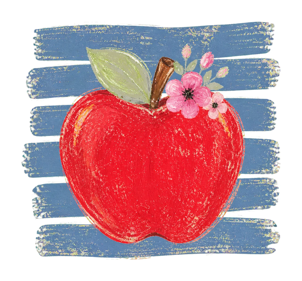 Coastal Apple Stripes Fall Teacher Mom Teaching Variation C