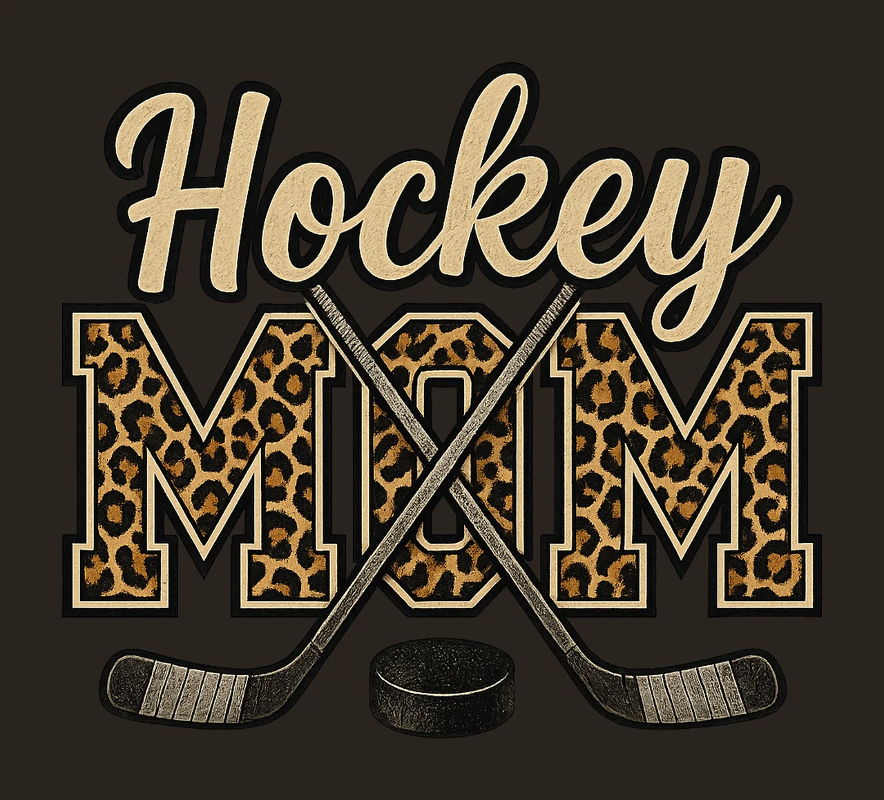 Hockey Mom Image Ice Hockey Leopard Design Sublimation contrast preview thumbnail