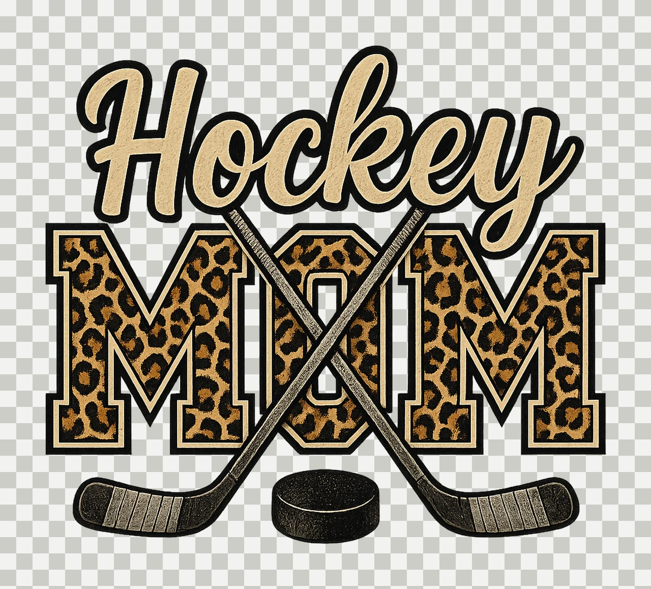 Hockey Mom Image Ice Hockey Leopard Design Sublimation transparency and detail preview thumbnail
