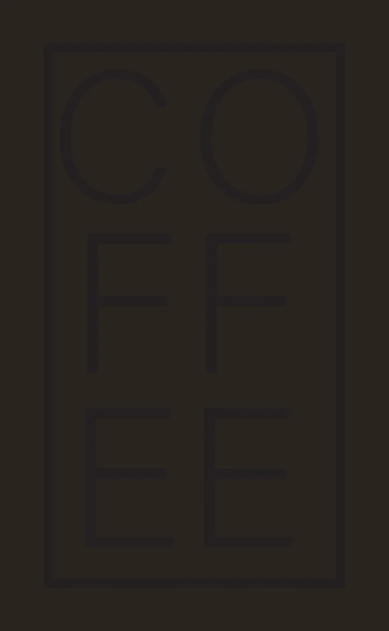 CO FF EE coffee typography Design with rectangular frame, stacked lettering and sans-serif text in black and white contrast preview thumbnail