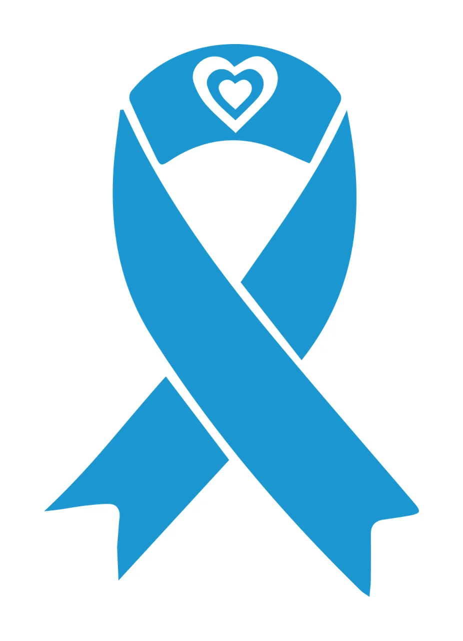Ribbon Awareness With Silhouette And Heart In Black