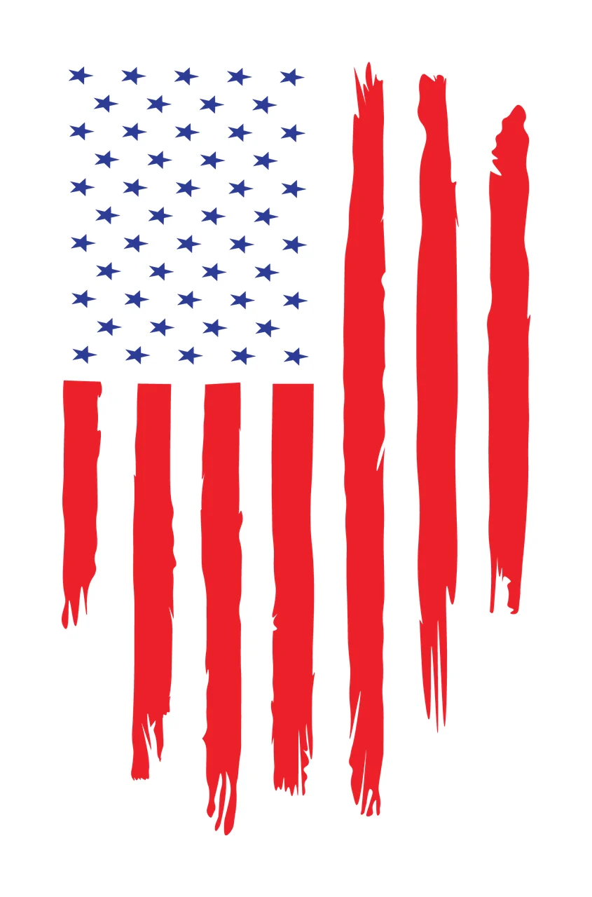 Flag Distressed American Star Striped stars stripes silhouette
