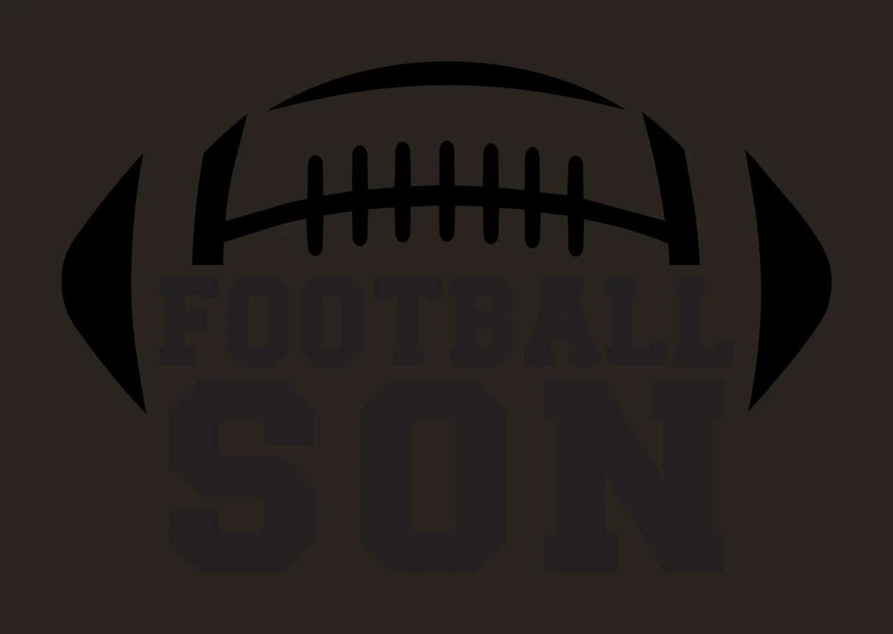 Football Black Silhouette With Text On White Background graphic contrast preview thumbnail